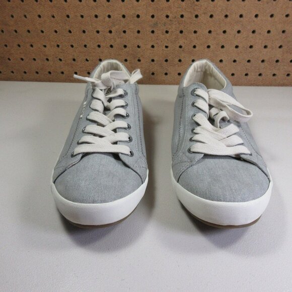 taos womens gray an white Star canvas sneakers 9.5 W  WIDE EUC - Picture 2 of 6